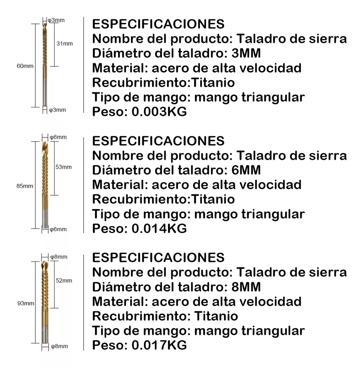 Perfora con Precisión y Eficiencia - Set Brocas Escalonadas de Titanio DrillXpert